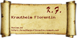 Krautheim Florentin névjegykártya